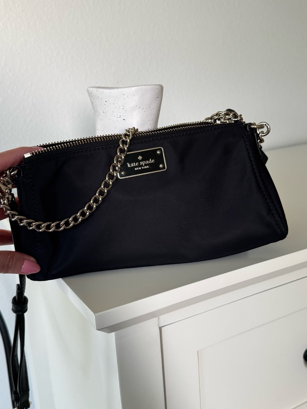 kate spade Black Nylon Crossbody with Gold Chain - Picture 6 of 10